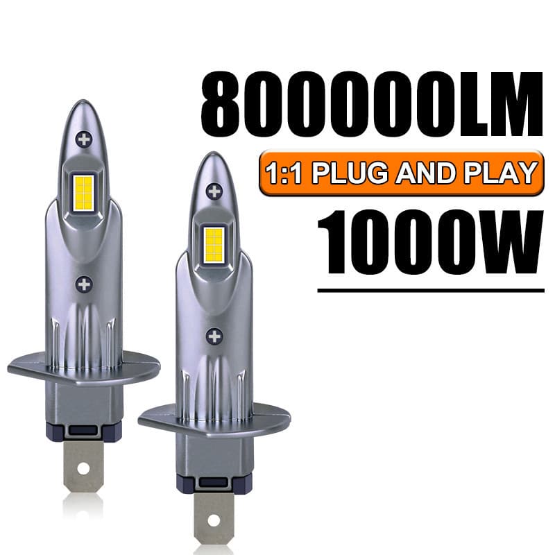 2 Unidades 800000LM H1 LED Farol Lâmpada Canbus Cabeça Do Carro Luz De Nevoeiro 6000K Branco Super Brilhante plug and pl
