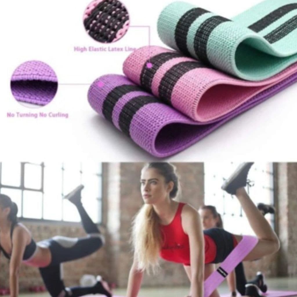 kit 3 Faixas Elástica de Resistência para yoga Pilates Treino Academia MING