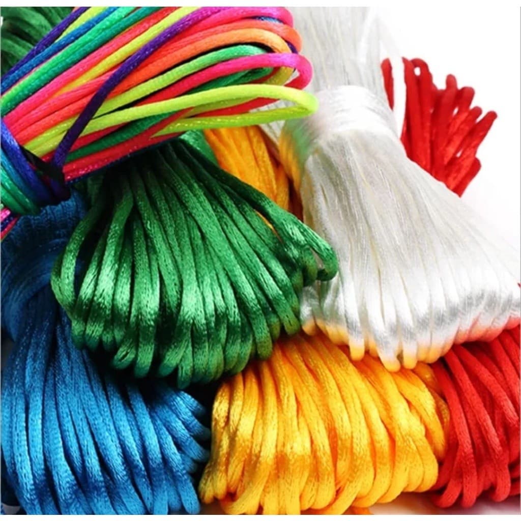 Cordão De Cetim Rabo De Rato, Fio de Seda 2mm -50 Metros