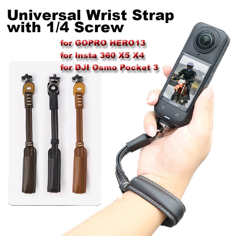 Pulseira Universal Ajustável Anti-Perda , Cordão De Couro Para GOPRO HERO DJI Osmo Pocket 3 Action 5 Pro Insta360 X5/4/3