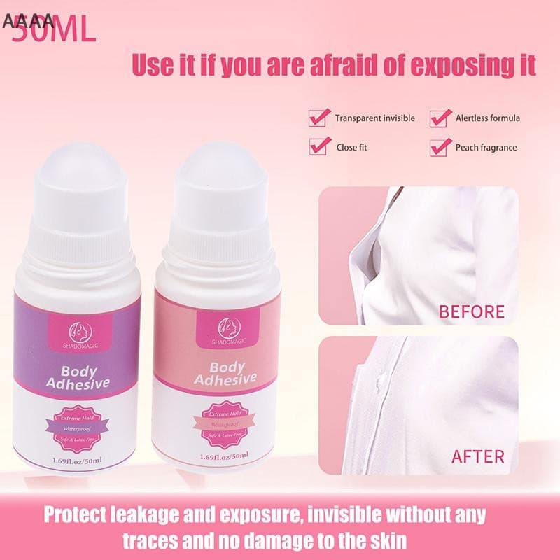 kaciiy 50ml Rolo De Cola Antiderrapante Em Adesivo De Pele Para Roupas Vestido Corpo Anti-Exposição Sutiã Fixo BR