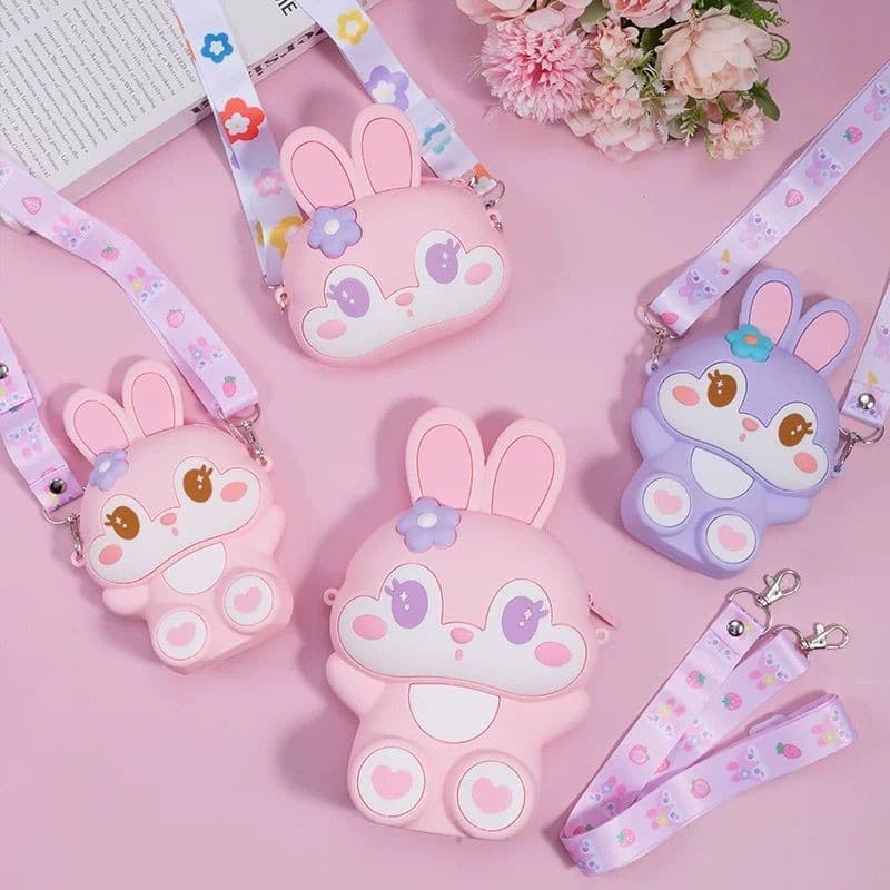 Bolsa de Silicone Infantil Criança fofos Coelinho