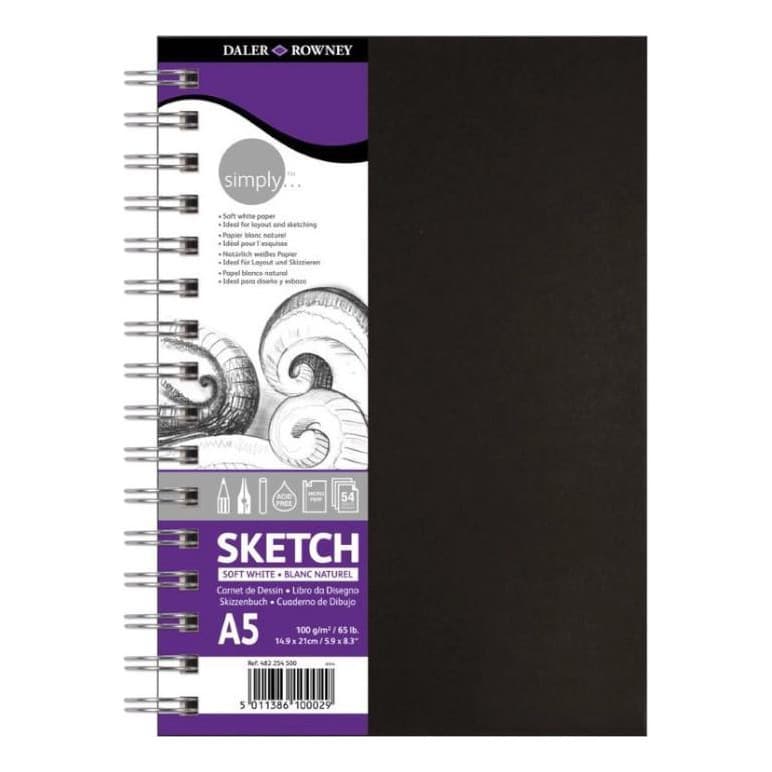 Sketchbook  A5 com Sprialbindung  54F  Natur Daler Rowney