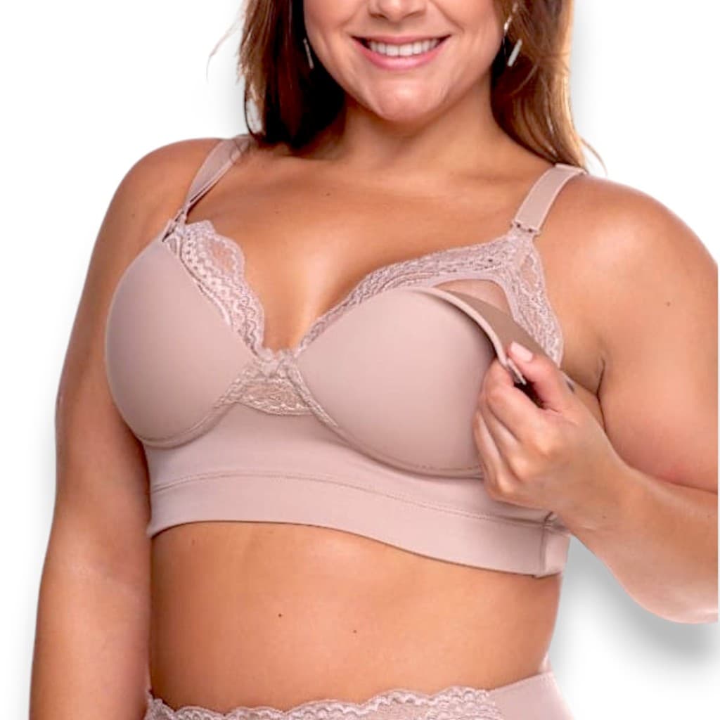 Sutiã Amamentação Plus Size 46 ao 56 Cetinete Power Reforçado com Bojo Lingerie Feminina Langerie