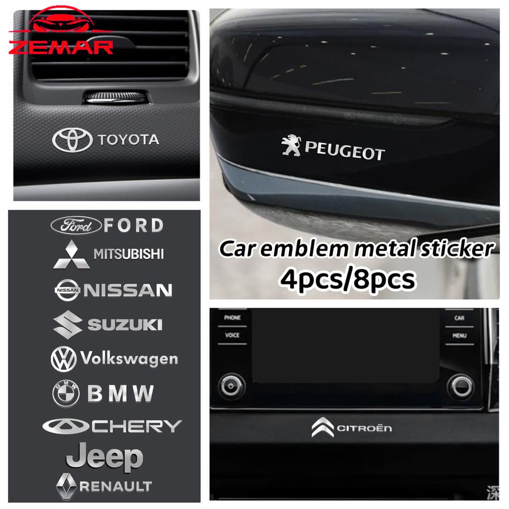 Logotipo Do Carro Adesivo De Metal 3D Decoração Criativa Janela De Automóvel Fhshion Porta Acessórios Interiores Para Brio Avanza Sigra Xpander Rush Kijang Calya Veloz BRV Xenia Alça Retrovisor