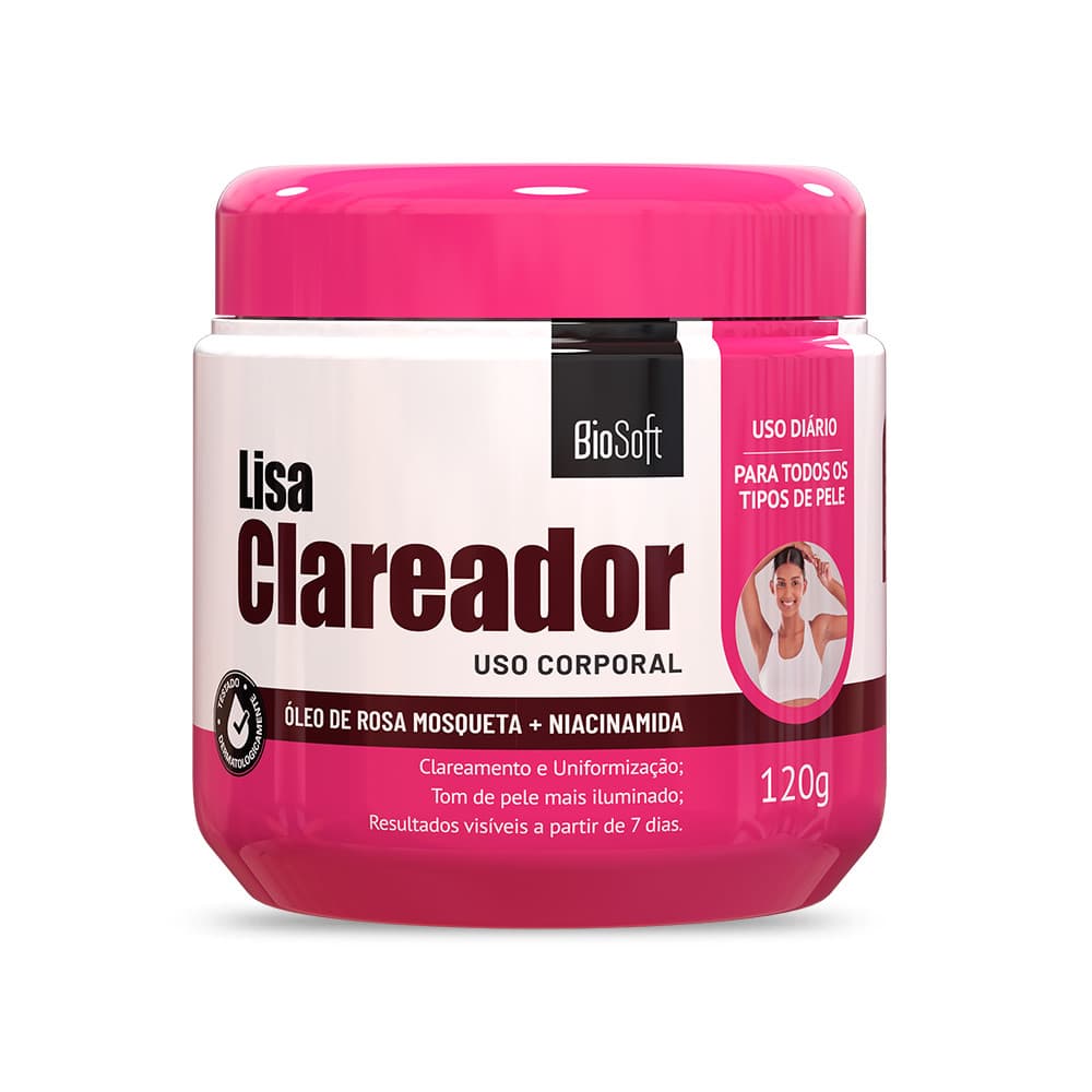 Creme Lisa Clareador Corporal Rosa Mosqueta 120g