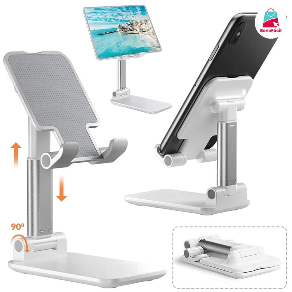 Suporte Giratório Dobrável para Celular Tablet e Jogos PS2 com Base Estável