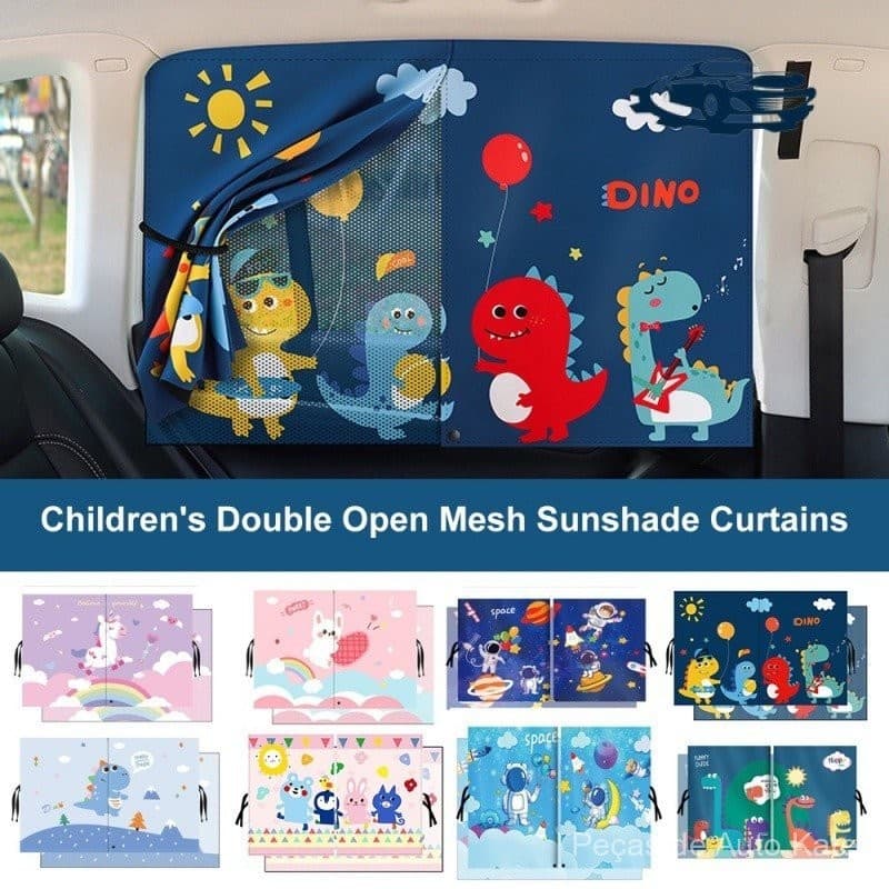 Novas Cortinas de Janela de Carro Telescópicas Magnéticas de 2 Camadas Rede de Mosquito para Crianças Bebês 8869 Q84C