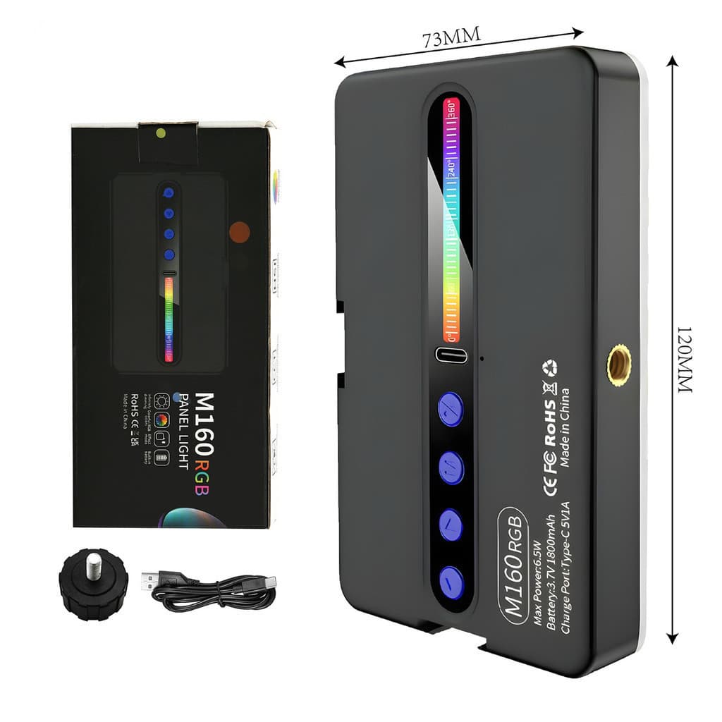 Luz de preenchimento e luz quente para fotografia LED RGB 2700k-6500k Luz fotográfica profissional portátil recarregável