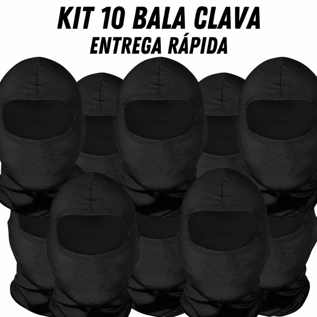 kit 10 Touca Bala clava Toca UV+50 Proteção Solar Térmica Motoqueiro Motoboy touca  bala clavapreta