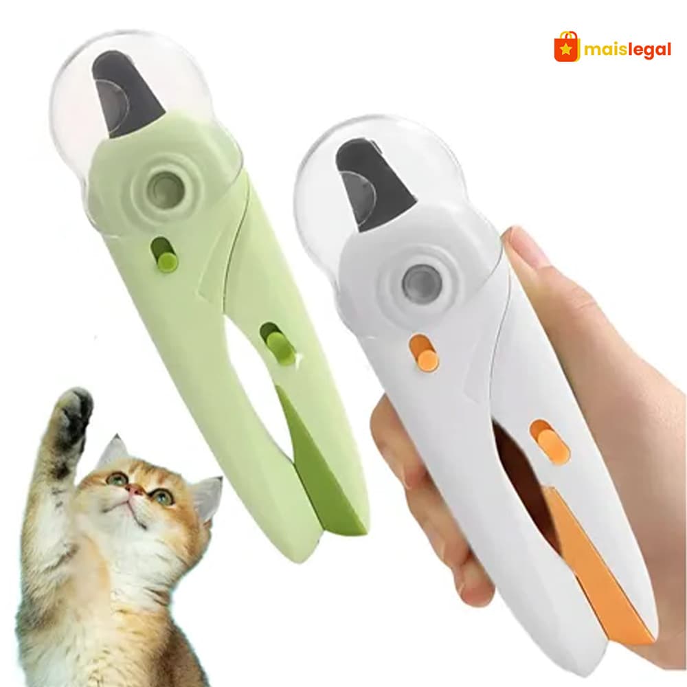 Cortador De Unhas Para Cães e Gatos Kit Alicate e Lixa Com Luz de Led Tesoura Completa
