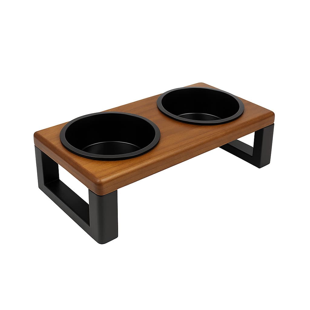 Comedouro Pet Elevado Tampa Hermética Tigelas Duplas Plástico Cães Gatos
