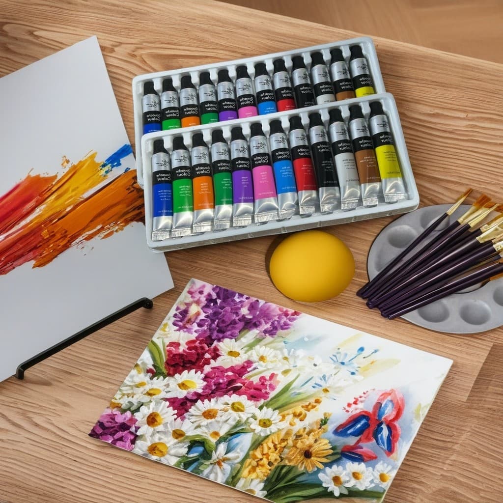 Kit 12 Cores Tinta Acrílica/Oleo/Aquarela/Gouache-Para Pintura Profissional e Hobby