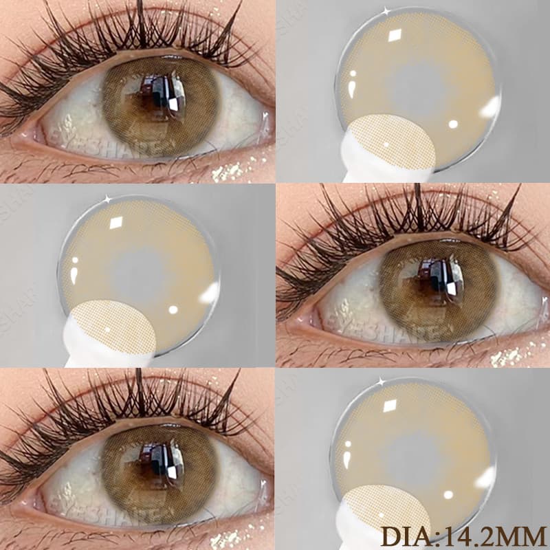 Eyeshare14.2 Mm Lentes De Contato Coloridas Para Alunos Naturais De Cor Clara Uso Anual Dos Olhos 1 Par