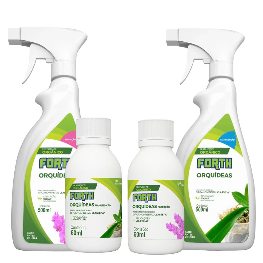 Kit Forth Orquídeas Manutenção e Floração Adubo Fertilizante NPK