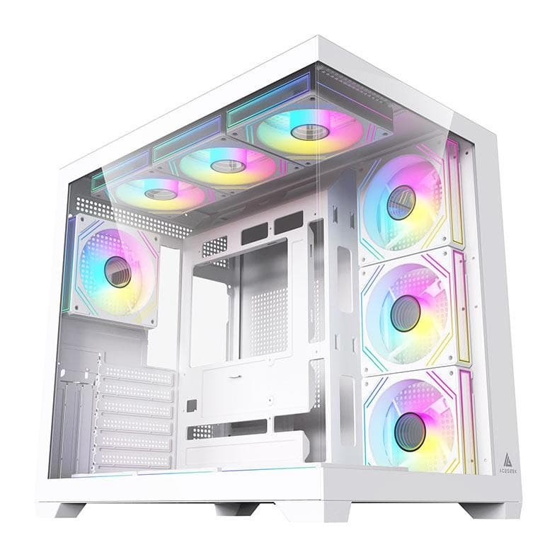 Gabinete Gamer Acegeek Omniview, Mid-Tower, Lateral de Vidro, Branco, AG-OMNIVIEW-WH