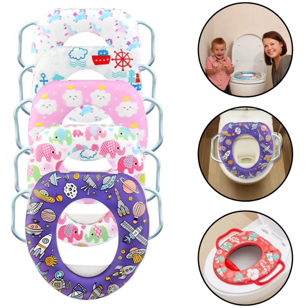 Assento Infantil Com Alça Redutor Sanitário Acolchoado Adaptador Privada - Envio Já! YB