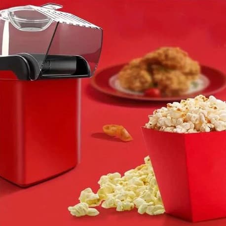 Pipoqueira Elétrica A Vapor Totalmente Livre de Óleo Ar Quente Vermelha1200w 110Volts