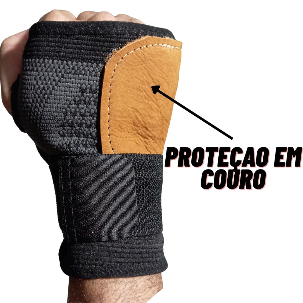 munhequeira proteção de luva de vaquejada em couro
