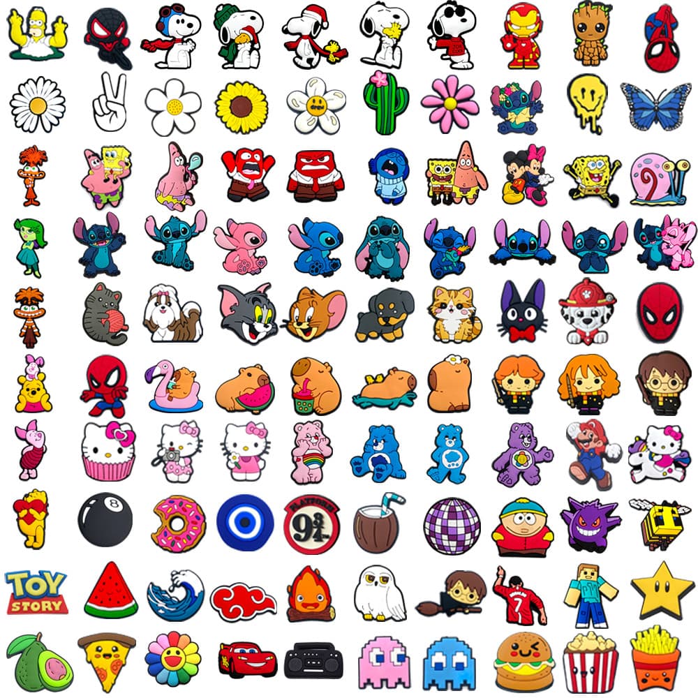 Hot 100 Estilo Sapato Encantos Decrations Dos Desenhos Animados Pequenos Animais Sandálias Fivela PVC Acessórios Botão