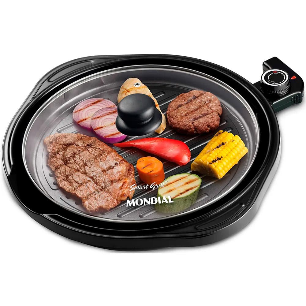 Grill Redondo Smart Grill, Mondial, G-04, 30cm, 1200W, 220V - PRETO