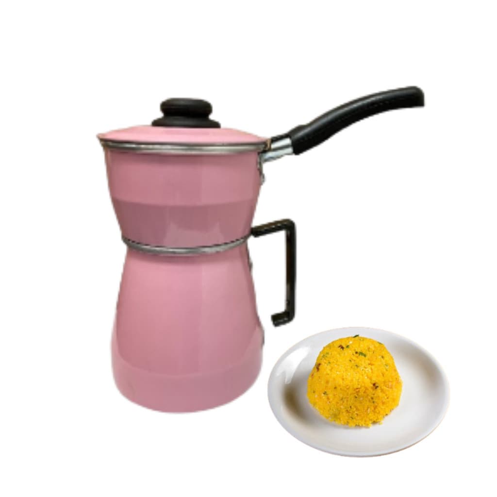 Cuscuzeiro Individual De Alumínio DUPLEX 2 EM 1 Nordestino VARIAS CORES