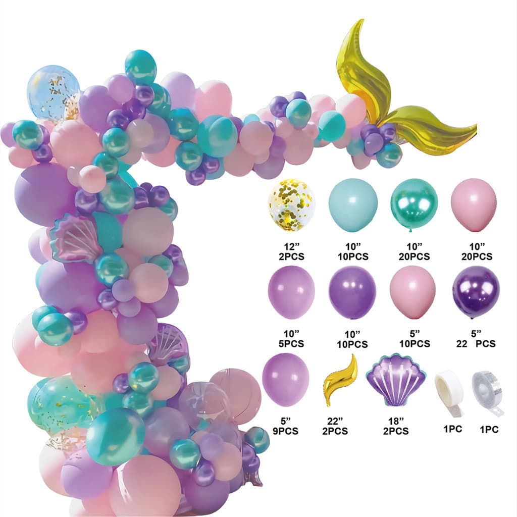 Kit 114peças Balões 10" 12" Glitter fosco metálico Balão Para Festas e Aniversários