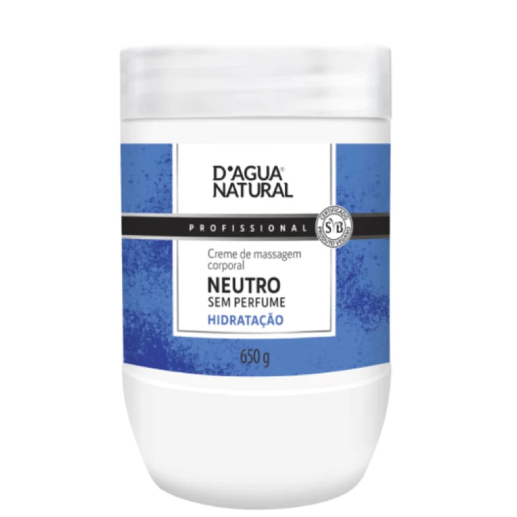 Dagua Creme de Massagem Corporal Hidratação Neutro 650g
