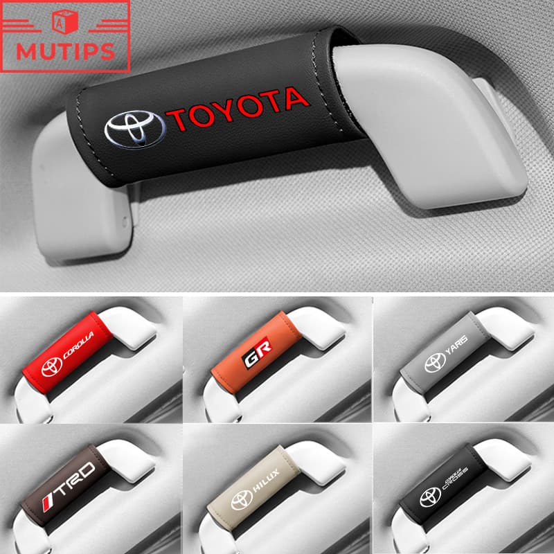 Toyota GR TRD Capa De Apoio De Braço Da Porta Do Carro Couro Luvas De Tração Teto Protetor De Alça Para Corolla Cross Hilux SW4 RAV4 Yaris Sedan Hatch Etios
