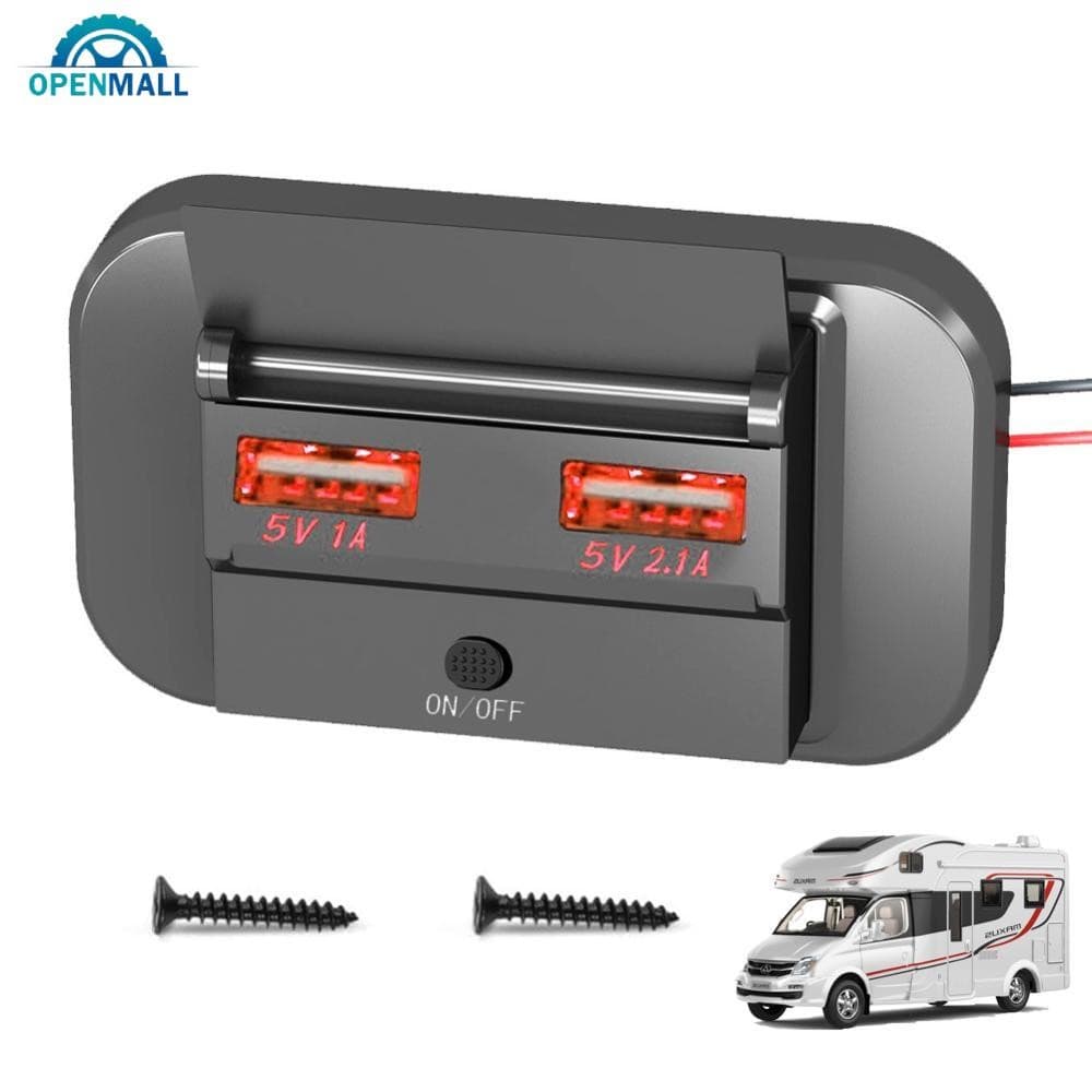 Adaptador De Tomada Para Carregador De Ônibus De Carro OPENMALL QC3.0 Carga Rápida PD Type C Portas USB Duplas 12V/24V P