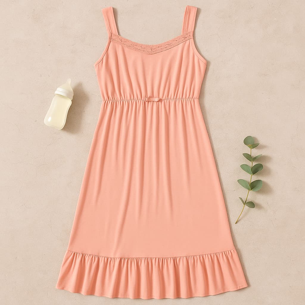 Camisola Feminina de Microfibra Para Amamentação com Fecho Click Mamãe e Bebê | 184