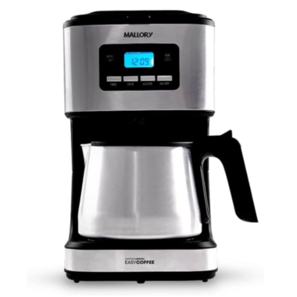 Cafeteira Elétrica Programavel Mallory 1,5 Litros Easy Coffee Preto e Inox - 127V/220V
