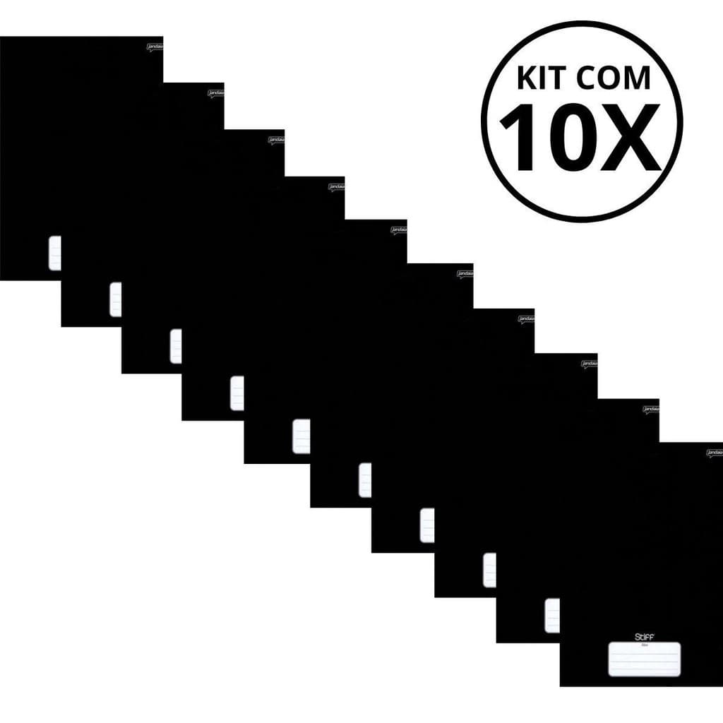 Kit Com 10 Caderno Brochura 80 Fls Pautado Capa Dura - Stiff
