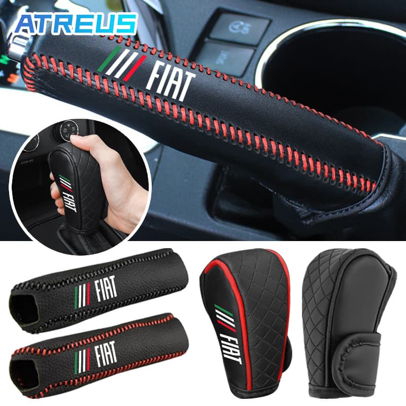 Nova Fiat Proteção Do Freio De Mão Carro Tampa Da Alavanca De Câmbio Do Carro Couro Capa Do Freio De Mão Decoração Capa