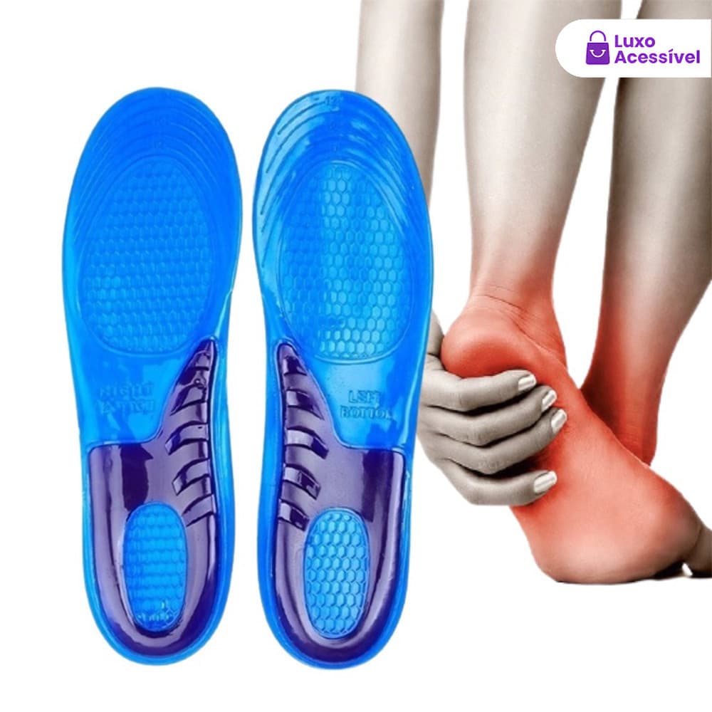 Palmilha de Silicone Ortopédica - Alívio de Dores nos Pés e Absorção de Impacto