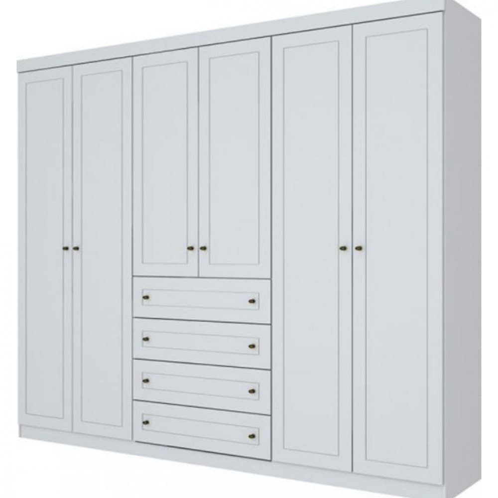 Guarda-Roupa Casal 6 Portas 4 Gavetas Americano Henn