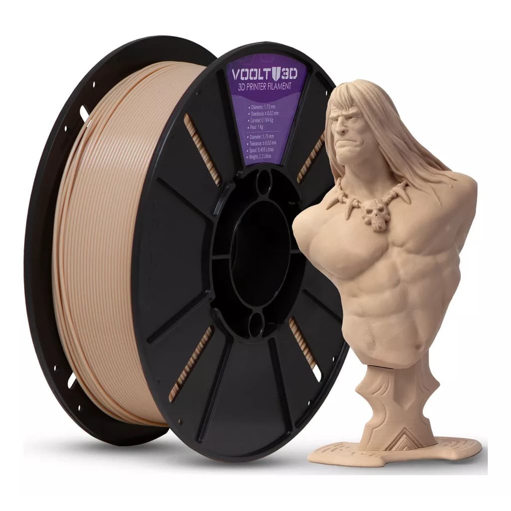 Filamento PLA Bege Caucasiano Premium - 1KG