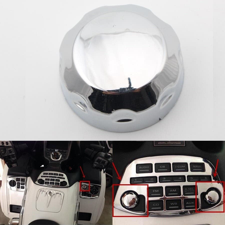 Motocicleta Chrome Frente Superior Garfo Giratório Bloqueio Chave Tampa Interruptor Painel Guarnição Carenagem Capa Para