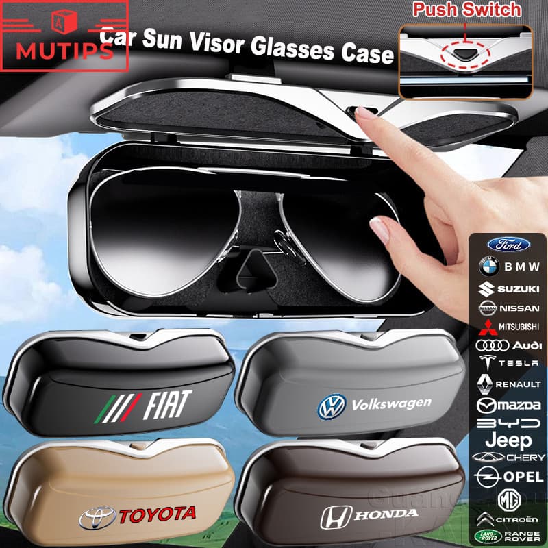 【MUTIPS】Estojo De Óculos Para Carro , Suporte De Sol , Viseira Caixa De Armazenamento , Interior Do