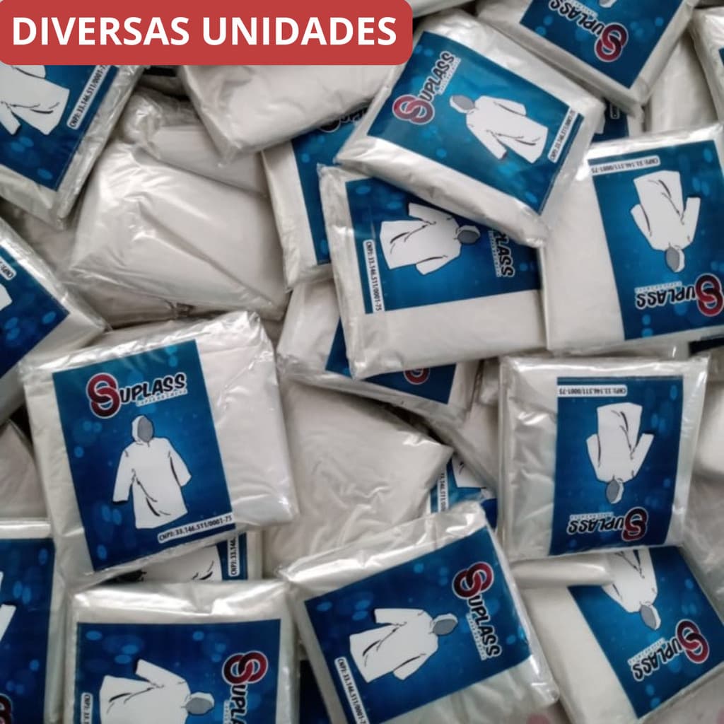 Kit com 100 ou 200 Capas de Chuva Descartáveis e Transparentes Adulto Unissex Impermeável e Compactas