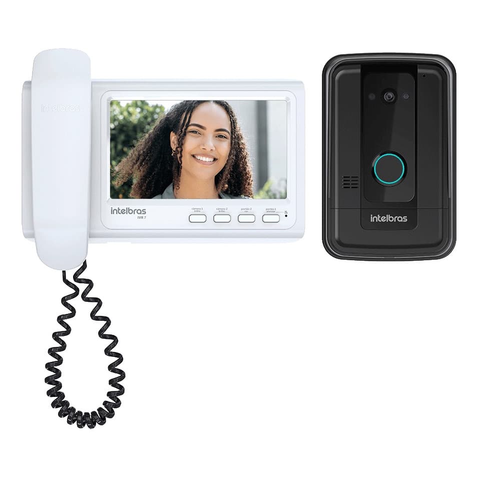 Vídeo Porteiro Residencial tela 7" IVR 7 Intelbras com monofone