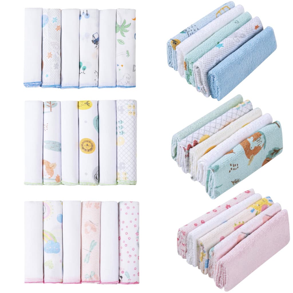 Kit 11 Peças Toalha Paninho De Boca Papi Macio Menino, Menina E Neutro