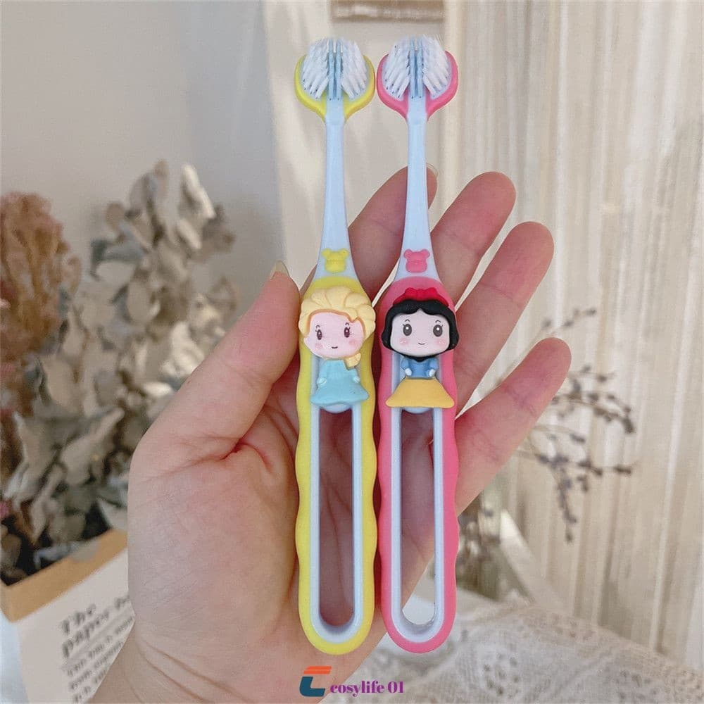 Escova De Dentes Infantil Princess Series Com Cerdas Macias De Três Lados Para Crianças De 3 A 12 Anos, Cuidados 