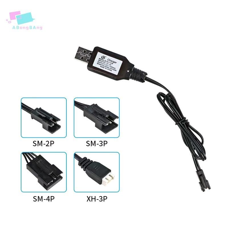 Abongbanghn 7.4V (3.7V X2) Carregador SM-2P/3P 4P Reverso XH-3P/4P Bateria De Íon-Lítio Elétrica RC Brinquedos Carro Bar