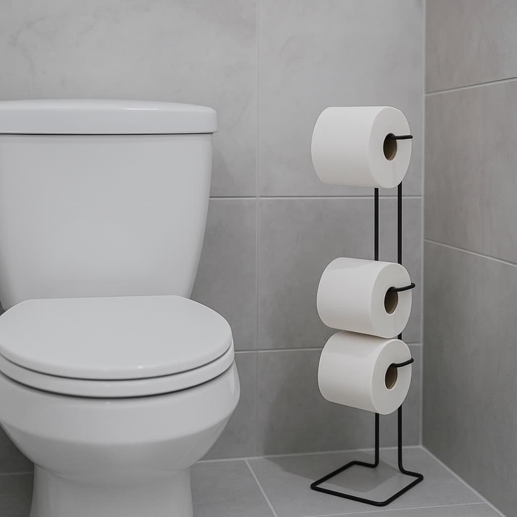 Porta Papel Higienico 3 Rolos Aramado Alto De Chão