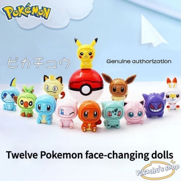 Boneca Pokémon Que Muda De Rosto Pokeball Pikachu Eevee Charmander Bulbasaur Mew Action Figure