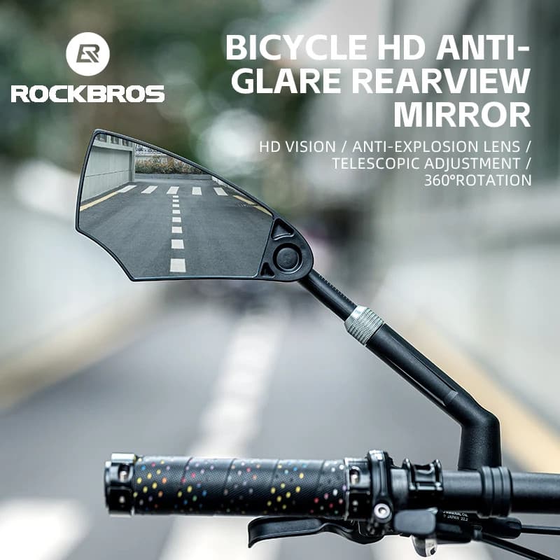 ROCKBROS Espelho Retrovisor De Bicicleta Universal Wide-Range 360 ° Ajustável Para Motocicleta Scooter Acessórios MTB Road Bike