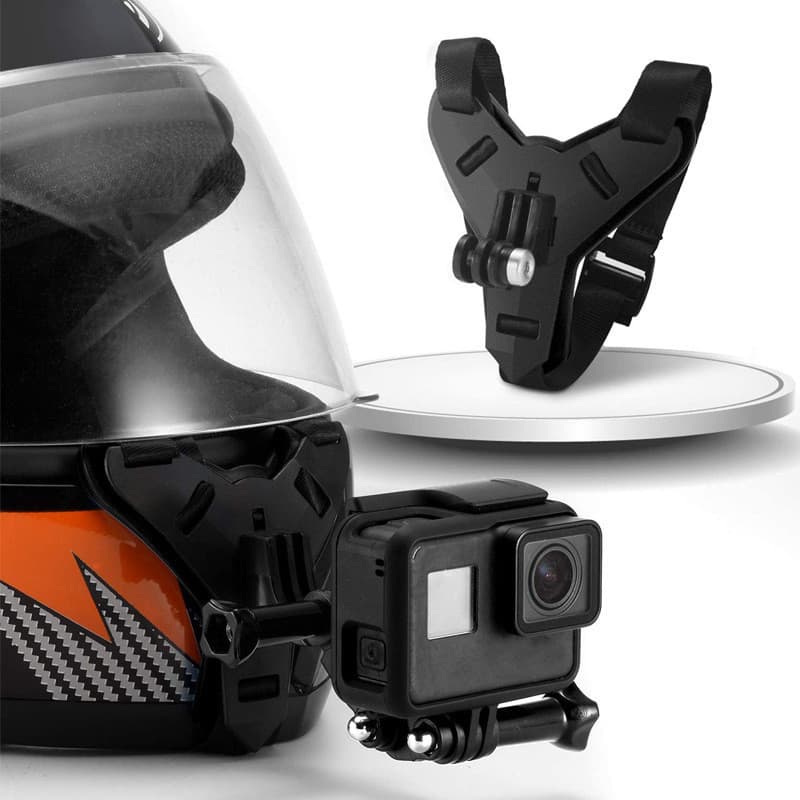 Suporte Go Pro Queixo Cinta Capacete Universal Gopro Sjcam