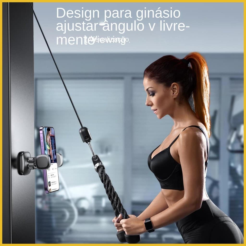 Suporte Magnético Resistente Para Telefone , Academia , Celular , Treino , Acessório Fitness , Base Magnética yunkbr