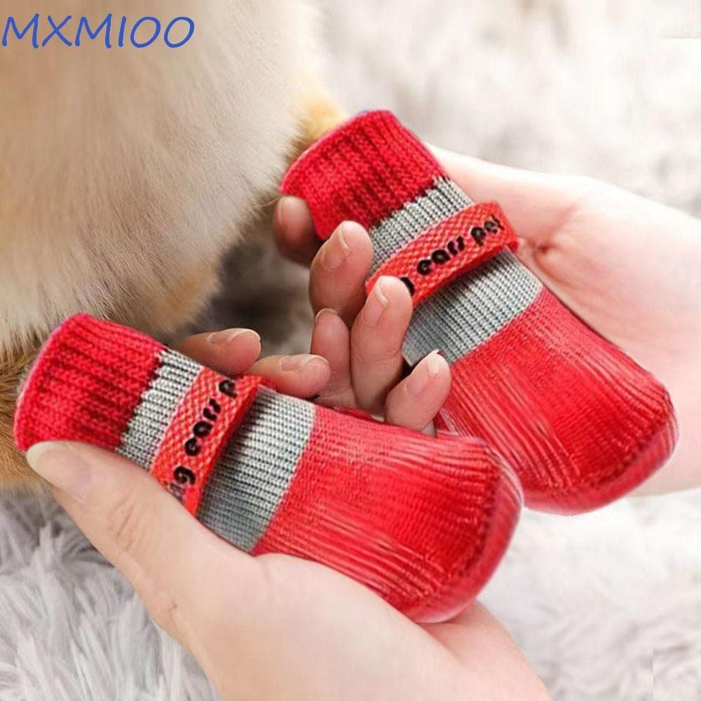 MXMIOO 4 Unidades/Conjunto Meias Impermeáveis Para Cachorros , Resistente Ao Desgaste , Antiderrapante , Anti-Sujeira , 